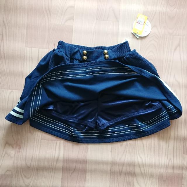 新品未使用タグ付き ライン柄スカパン １６０cm キッズ/ベビー/マタニティのキッズ服女の子用(90cm~)(スカート)の商品写真