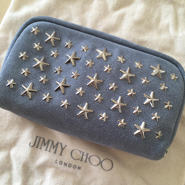 ジミーチュウ JIMMY CHOO スタッズ ポーチ シルバー A1000306