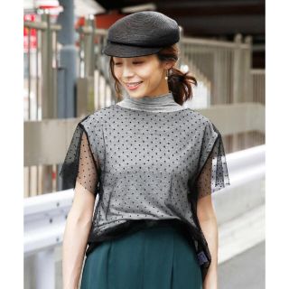 アメリヴィンテージ(Ameri VINTAGE)の【新品未使用】AMERI DOT TULLE ENSEMBLE TOP(カットソー(半袖/袖なし))