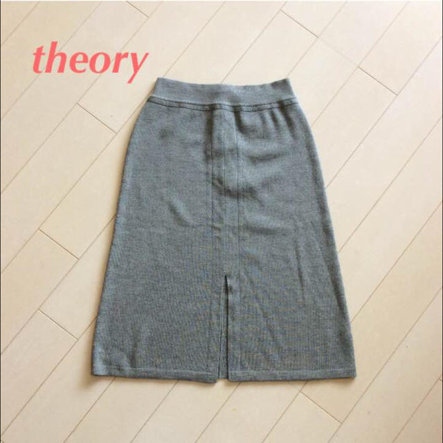 theory(セオリー)の☆新品タグ付き☆theory ニットスカート 前スリット サイズ2 レディースのスカート(ひざ丈スカート)の商品写真