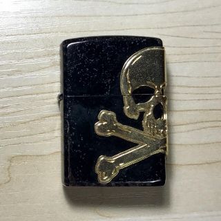 ジッポー(ZIPPO)の9/30削除！zippo☆スカル×ブラック☆着火確認済み(タバコグッズ)