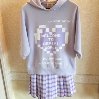 レピピアルマリオ(repipi armario)のrepipi armario  ドルマン 半袖パーカー  プリーツスカートセット(Tシャツ/カットソー)