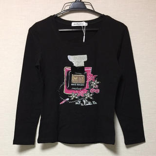 【SERA様専用】黒 長袖ビジューTシャツ 新品未使用(Tシャツ(長袖/七分))