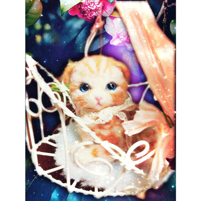 50%OFF 羊毛フェルトのスコティッシュフォールドの仔猫ちゃん♥︎有名