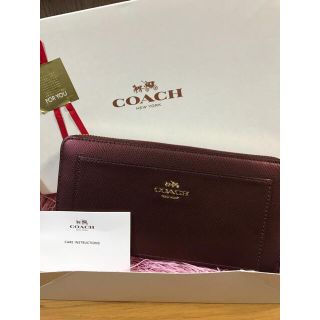 コーチ(COACH)の新品 COACH 長財布 ワインレッド！！(財布)