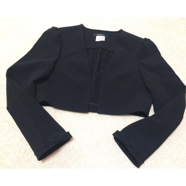 Rene ルネ♪お袖リボンのボレロカーディガン♪36♪ブラック Rene ルネ♪お袖リボンのボレロカーディガン♪36♪ブラック