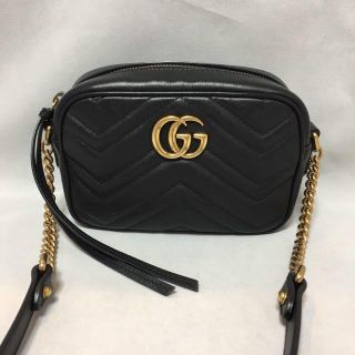 グッチ(Gucci)のグッチ　GGマーモント　キルティングミニ　ショルダーバッグ　448065　美品(ショルダーバッグ)