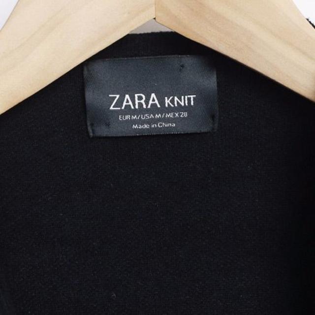ZARA(ザラ)のZARA レザー切替ニットコート レディースのジャケット/アウター(ニットコート)の商品写真