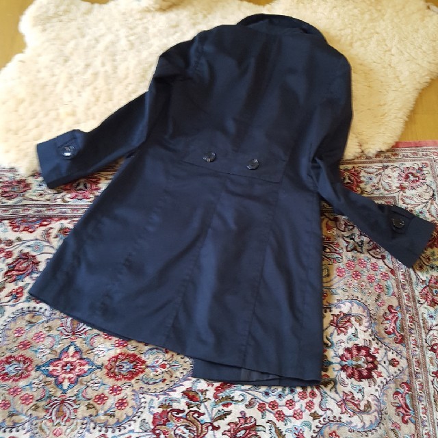 theory(セオリー)のスタンドカラートレンチコート紺 レディースのジャケット/アウター(トレンチコート)の商品写真