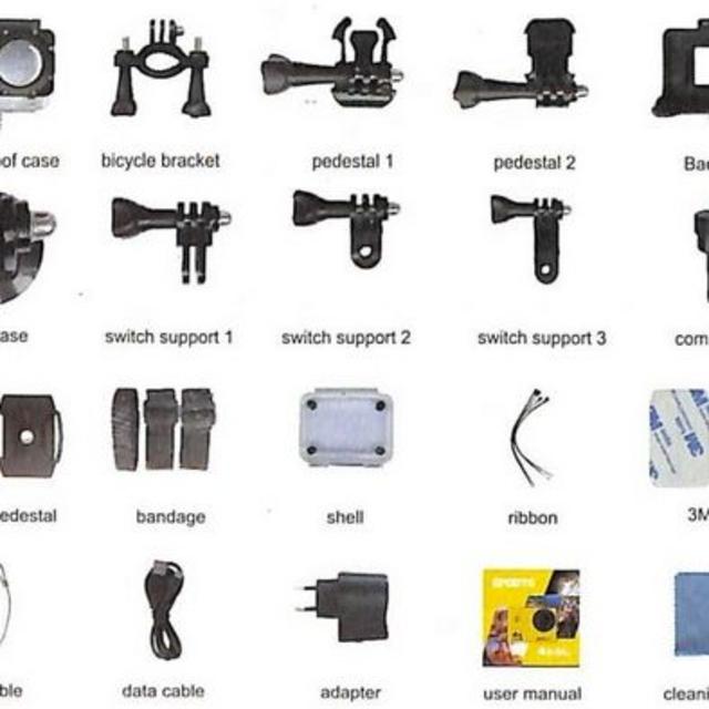 4K アクションカメラ ＆ アクセサリーセット AT-30 wifi MP4  スマホ/家電/カメラのカメラ(ビデオカメラ)の商品写真