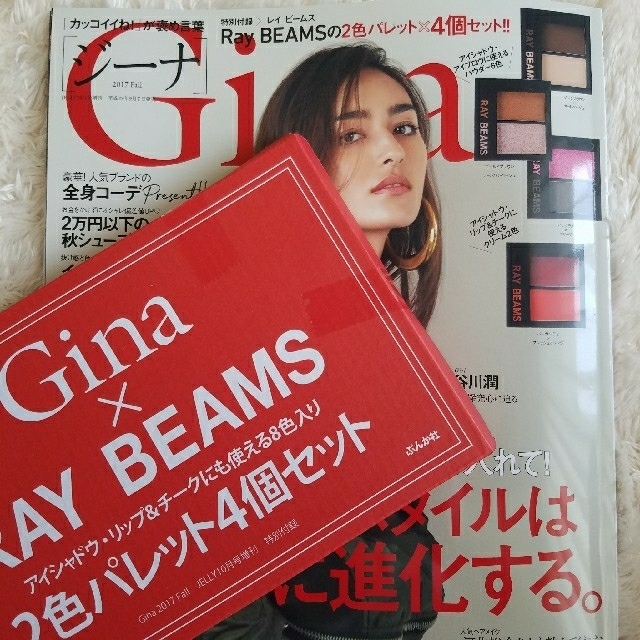 Ray BEAMS(レイビームス)の【新品未使用】雑誌Gina 付録  RayBeams  2色パレット4個セット コスメ/美容のベースメイク/化粧品(アイシャドウ)の商品写真