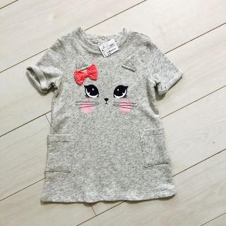 エイチアンドエム(H&M)の新品♡猫ちゃん トレーナーワンピース(ワンピース)