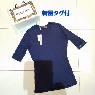 【かめ様専用】cook jeans クックジーンズ　ネイビー　VネックTシャツ(Tシャツ/カットソー(七分/長袖))