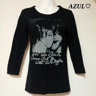 アズールバイマウジー(AZUL by moussy)のAZUL★長袖Tシャツ★黒★トップス★アズール★美品★送込(Tシャツ(長袖/七分))