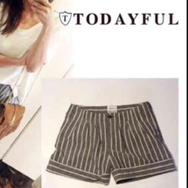 TODAYFUL(トゥデイフル)のtodayful 新品タグ付  ヴィンテージ ストライプ ショートパンツ レディースのパンツ(ショートパンツ)の商品写真