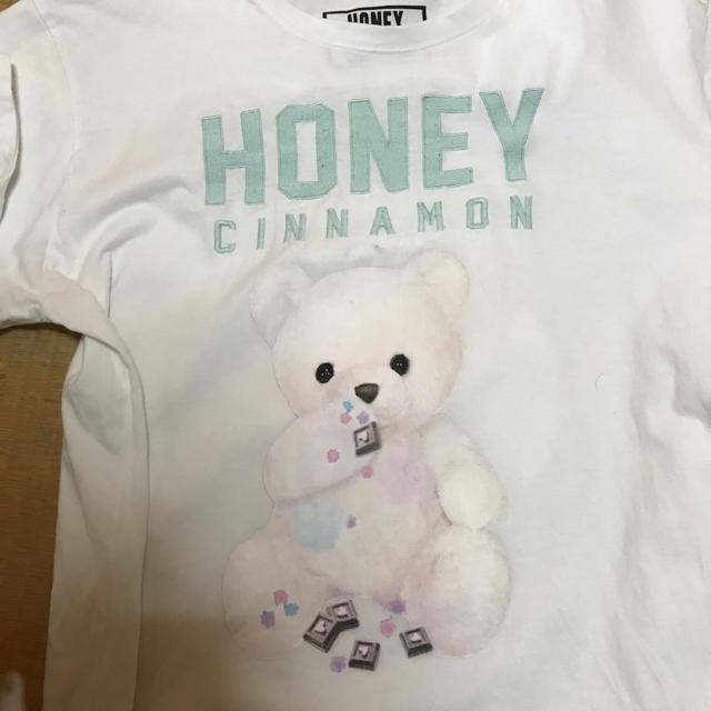 Honey Cinnamon(ハニーシナモン)のhoney cinnamon くま BIG Tシャツ  ホワイト ハニーシナモン レディースのトップス(Tシャツ(半袖/袖なし))の商品写真