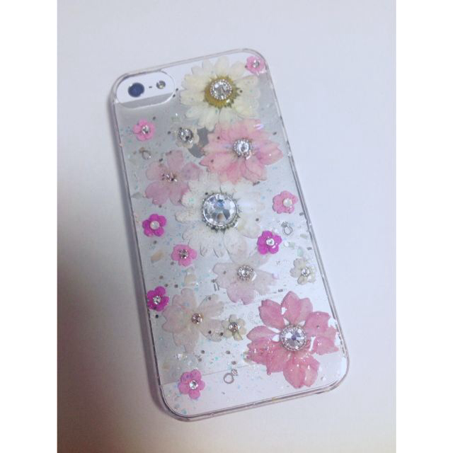 iPhone5.5s用♡押し花ケース スマホ/家電/カメラのスマホアクセサリー(モバイルケース/カバー)の商品写真