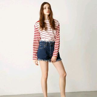 マウジー(moussy)のMOUSSY  WAIST FRINGE SHORTS(デニム/ジーンズ)