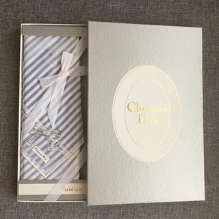 クリスチャンディオール(Christian Dior)のクリスチャンディオール新品未使用リボンストライプハンカチ(ハンカチ)