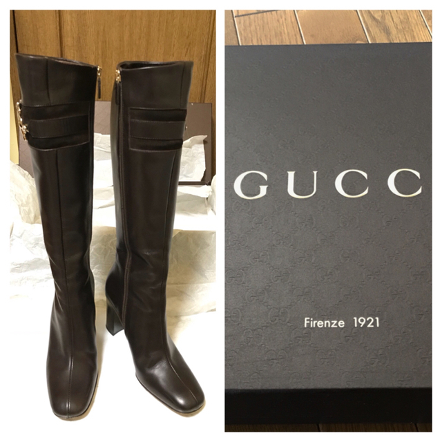 Gucci(グッチ)のGUCCI ロングブーツ 茶色 履き心地◎ 美品 レディースの靴/シューズ(ブーツ)の商品写真