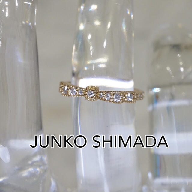 JUNKO SHIMADA(ジュンコシマダ)の鑑定済 JS ジュンコ シマダ K18 天然ダイヤモンド19石 リボンリング レディースのアクセサリー(リング(指輪))の商品写真