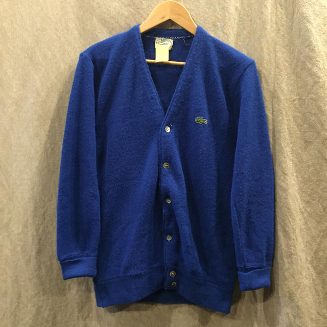 IZOD LACOSTE ラコステ ビンテージ アクリルニット カーディガン 青 | フリマアプリ ラクマ