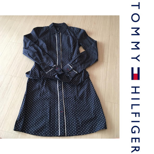 TOMMY HILFIGER(トミーヒルフィガー)のドット柄 シャツワンピース レディースのワンピース(ひざ丈ワンピース)の商品写真