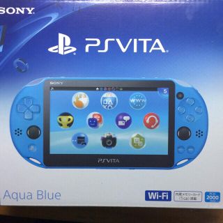 プレイステーションヴィータ(PlayStation Vita)のPSVITA PCH-2000アクアブルー 1GB+8GBメモリー(携帯用ゲーム機本体)