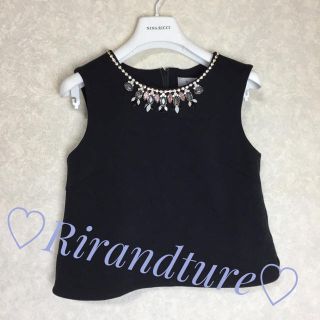 リランドチュール(Rirandture)の♡美品♡リランドチュール✱ビジュー ノースリーブ トップス(カットソー(半袖/袖なし))