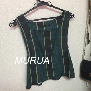 ムルーア(MURUA)のMURUA チェックトップス(タンクトップ)