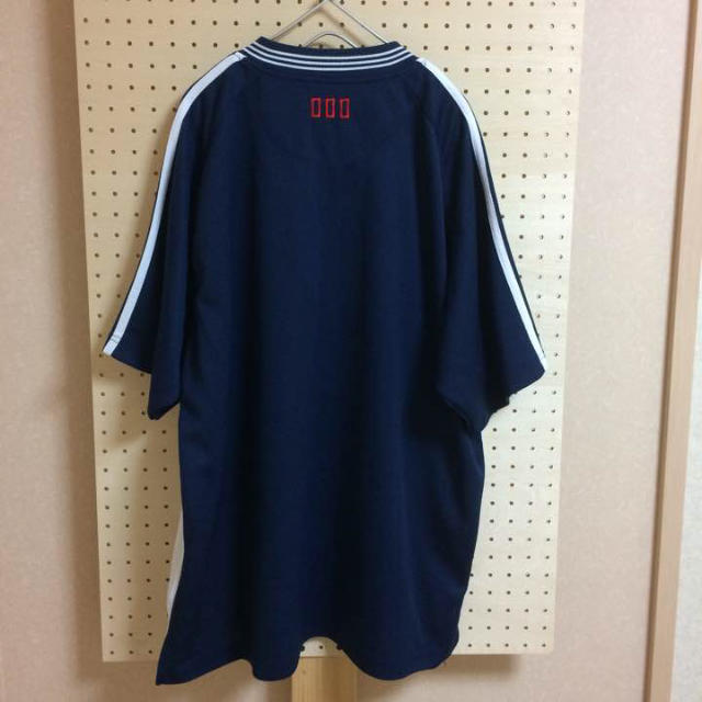 adidas(アディダス)の90s adidas ゲームシャツ トレフォイル ビッグシルエット 紺白  メンズのトップス(Tシャツ/カットソー(半袖/袖なし))の商品写真