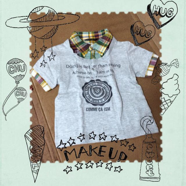 COMME CA ISM(コムサイズム)のコムサチェックTシャツ♡100 キッズ/ベビー/マタニティのキッズ服男の子用(90cm~)(その他)の商品写真