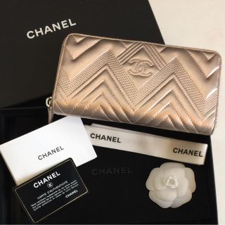 シャネル(CHANEL)の値下げ CHANEL 2017AW 長財布 ピンクシルバー(財布)