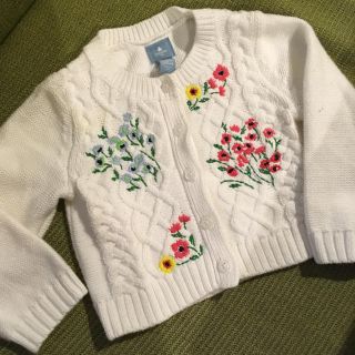 ベビーギャップ(babyGAP)の80 GAP 花柄 刺繍 カーディガン(カーディガン/ボレロ)