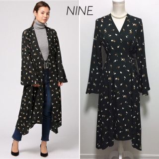 ナイン(NINE)の【1回のみ着用】NINE フラワープリントワンピース(ロングワンピース/マキシワンピース)