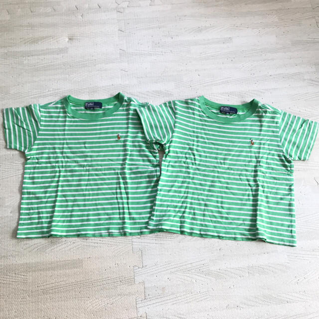 Ralph Lauren(ラルフローレン)の美品★ 双子ちゃん ラルフローレン ボーダー Tシャツ セット キッズ/ベビー/マタニティのキッズ服男の子用(90cm~)(Tシャツ/カットソー)の商品写真