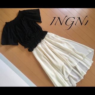 イング(INGNI)の新品2点♡シャーリングトップス＋イレヘムスカート(セット/コーデ)