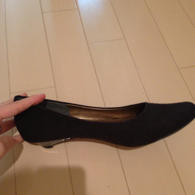 黒♡ペタンコ♡パンプス レディースの靴/シューズ(ハイヒール/パンプス)の商品写真