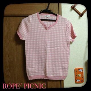 ロペピクニック(Rope' Picnic)のギンガムチェック☆カットソー ピンク(カットソー(半袖/袖なし))