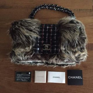 シャネル(CHANEL)のCHANEL シャネル    ツィード ファー ショルダー 美品(ショルダーバッグ)