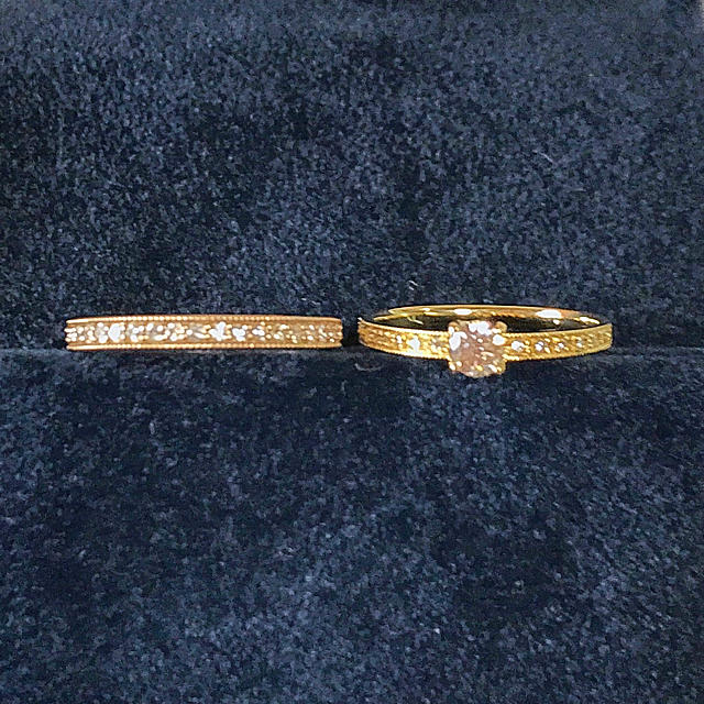 K18 ダイヤモンド0.30ct ミル打ち ほぼフルエタニティリング PG  レディースのアクセサリー(リング(指輪))の商品写真