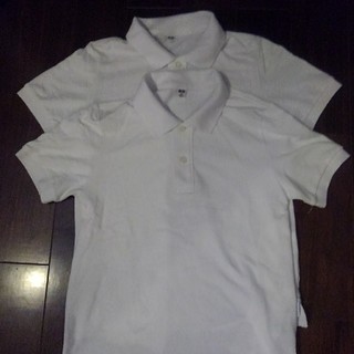 ユニクロ(UNIQLO)のユニクロ、ポロシャツ白(140)２枚セット(Tシャツ/カットソー)