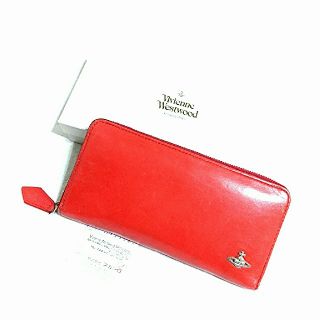 ヴィヴィアンウエストウッド(Vivienne Westwood)のVivienne Westwood/レッドレザー ラウンドジップウォレット(財布)