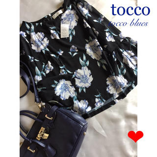 トッコ(tocco)の◆新品◆tocco◆ 花柄♡ふんわりシフォンブラウス ◆size M◆黒(シャツ/ブラウス(長袖/七分))