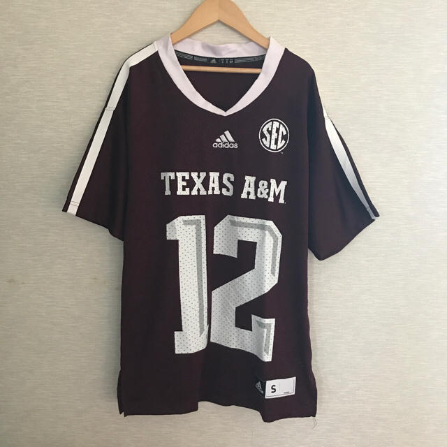 adidas(アディダス)のUSA古着 アディダス ゲームシャツ【S】TEXAS A&M メンズのトップス(Tシャツ/カットソー(半袖/袖なし))の商品写真