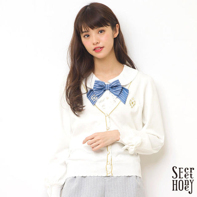 Secret Honey(シークレットハニー)の♡リボンフリルブラウス♡半袖♡ レディースのトップス(シャツ/ブラウス(半袖/袖なし))の商品写真