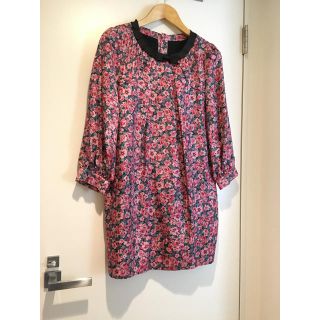 ジルスチュアート(JILLSTUART)の【美品】花柄シルクワンピース(ミニワンピース)