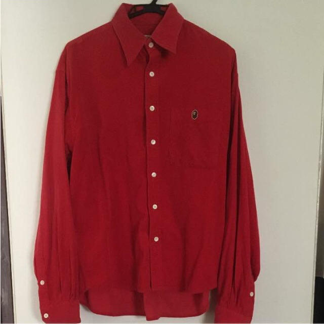 A BATHING APE(アベイシングエイプ)のAPE エイプ コーデュロイ シャツ 赤 メンズのトップス(シャツ)の商品写真