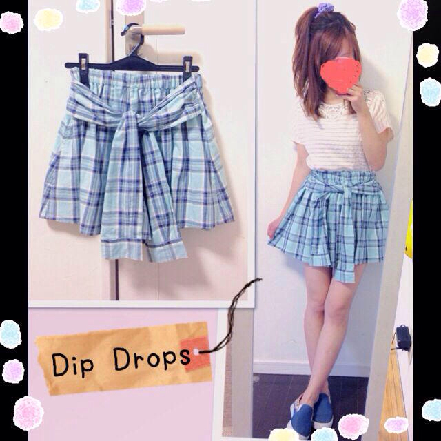 Dip Drops(ディップドロップス)のシャツ袖付♡スカート風キュロット レディースのパンツ(キュロット)の商品写真