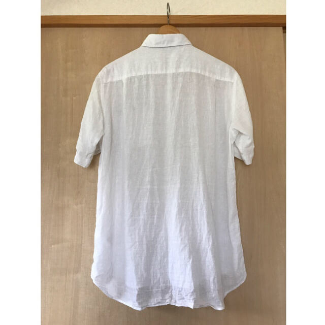 GLOBAL WORK(グローバルワーク)の【GLOBAL WORK】メンズ/麻混の半袖シャツ/ホワイト/size:M メンズのトップス(シャツ)の商品写真